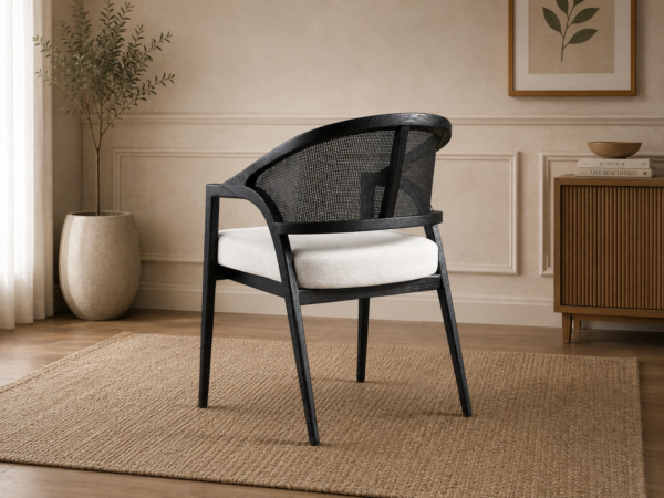 Teakwood Rattan Dining Chair – Flash