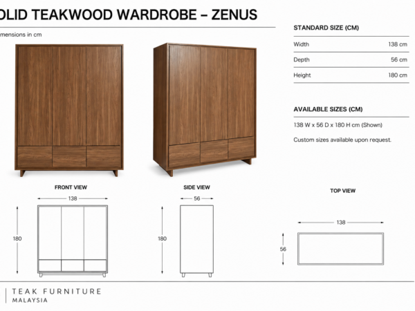Solid Teakwood Wardrobe – Zenus