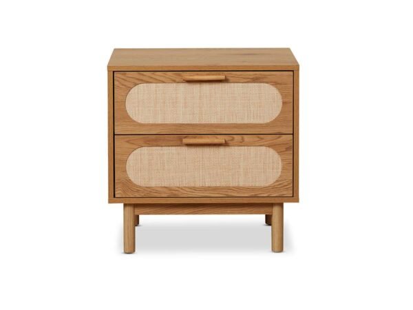 Teak Bedside Table Rattan