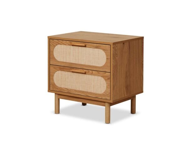 Teak Bedside Table Rattan