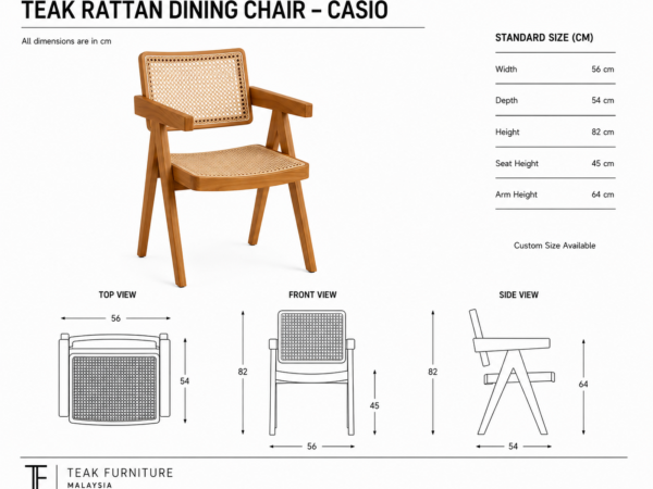 Teak Rattan Dining Chair – Casio