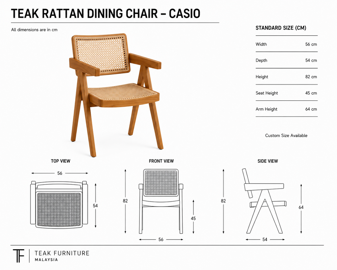Teak Rattan Dining Chair - Casio 11 Teak Rattan Dining Chair - Casio - Image 9