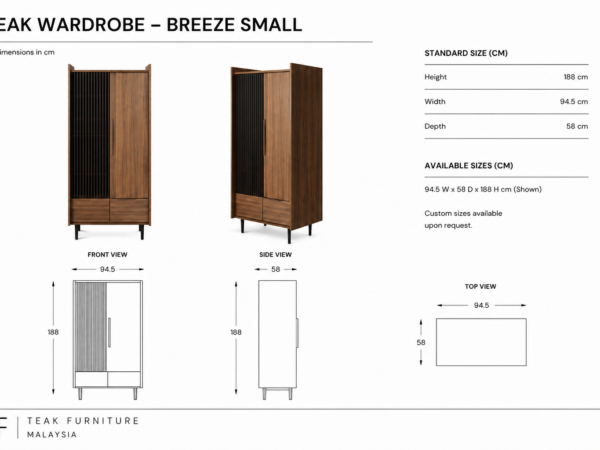 Teak Wardrobe – Breeze Small