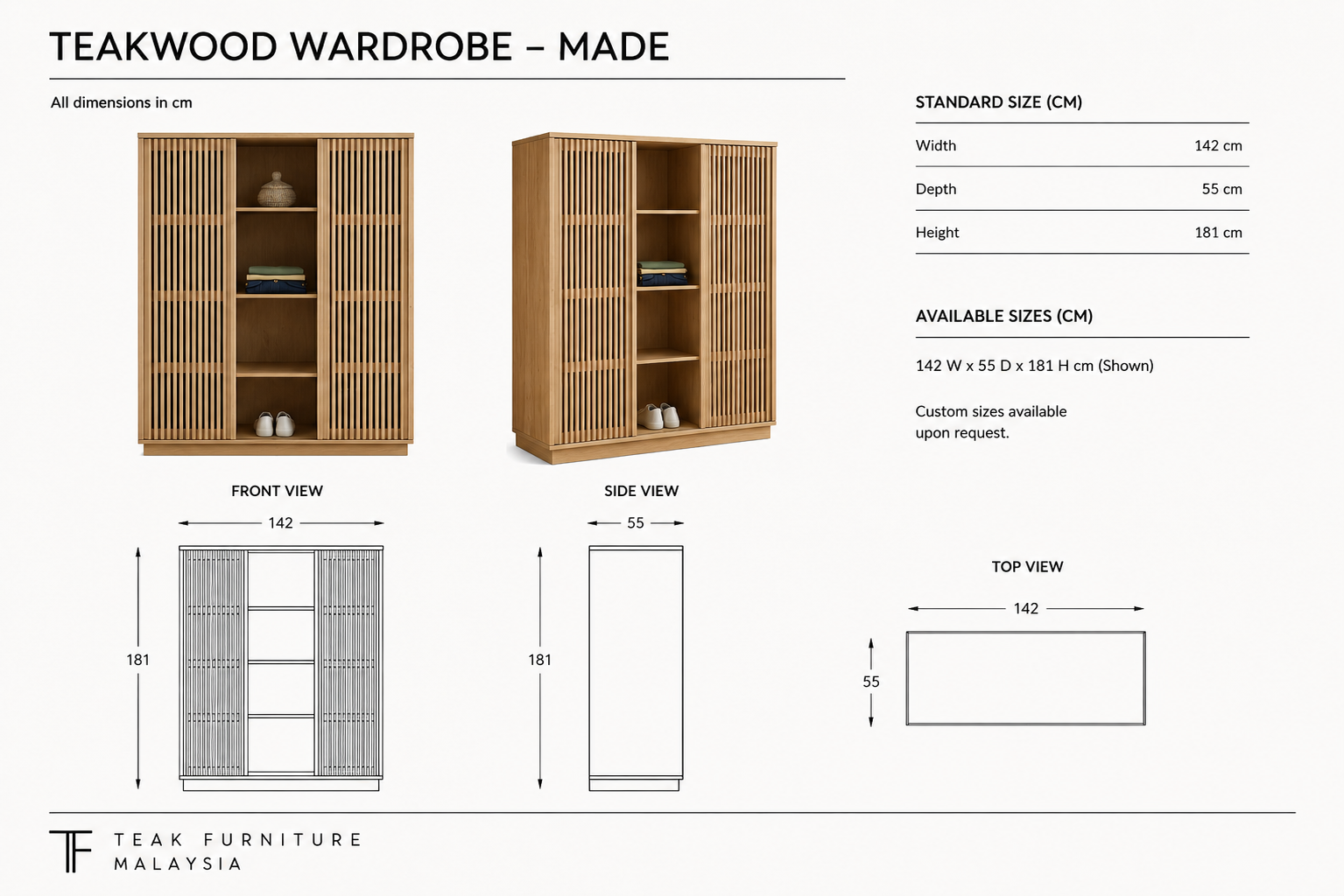 Teakwood Wardrobe - Made 5 Teakwood Wardrobe - Made - Image 5