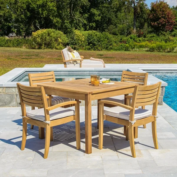 Outdoor Teakwood Dining Table - Simple - Image 3