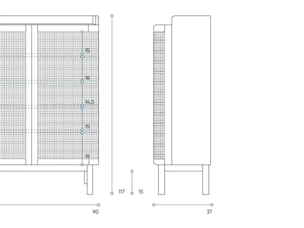 Teak Rattan Shoe Cabinet – Modren
